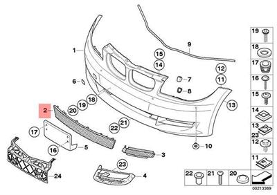 ÖN TAMPON ORTA IZGARA E88/E82 51117178710