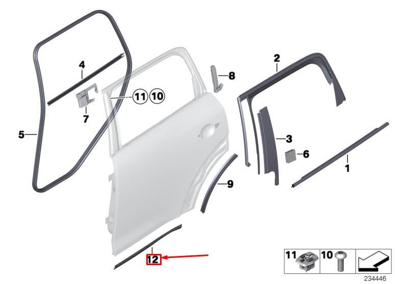ARKA KAPI ALT FİTİL SOL R60 51359808047