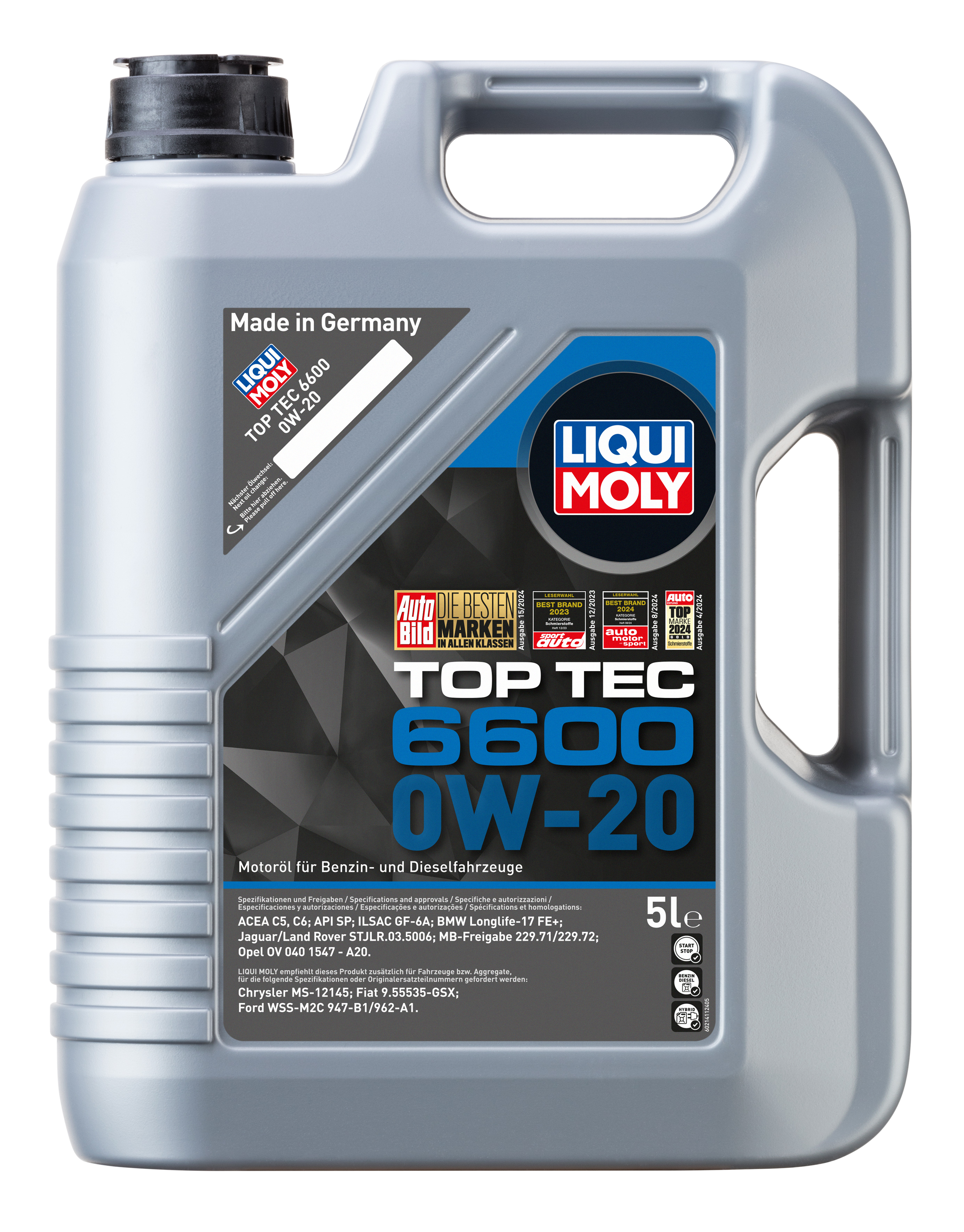 MOTOR YAĞI 0W-20 TOP TEC 6600 (5 Litre) 21411