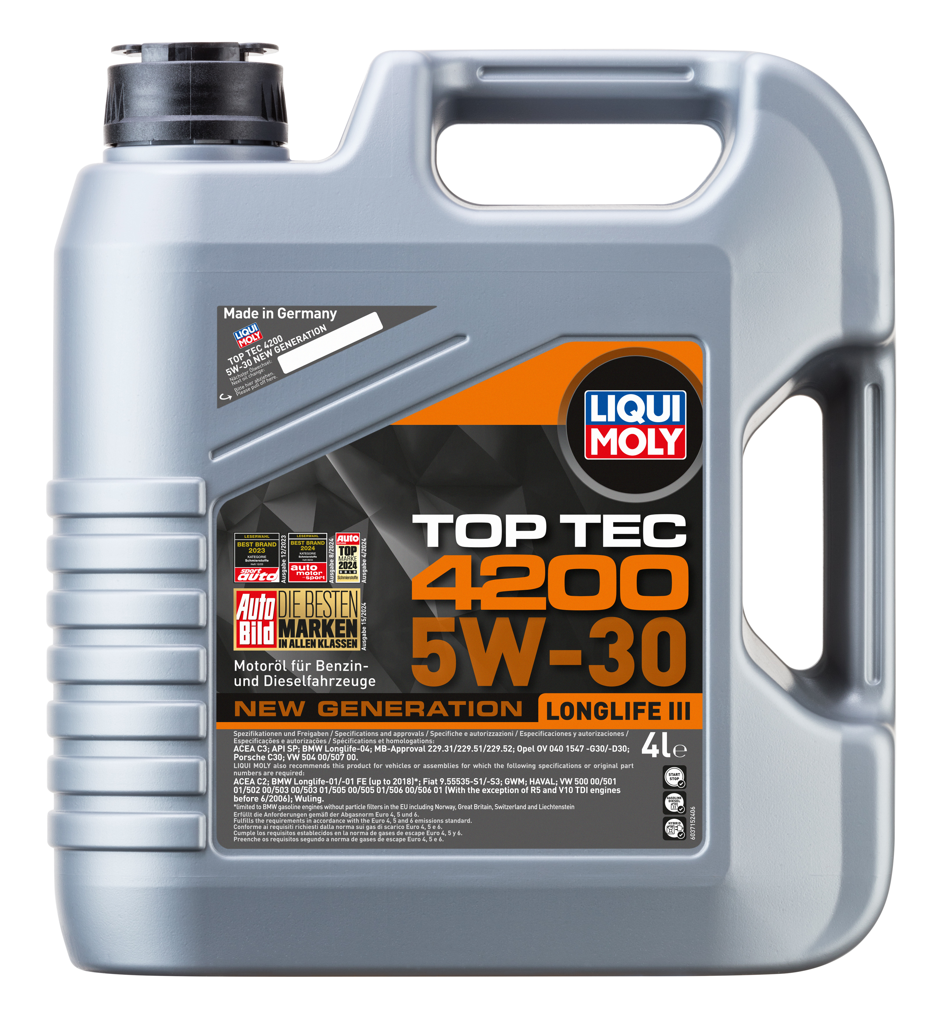 LQM-3715Top Tec 4200 5W-30 Motor Yağı (4 Litre)LIQUI MOLY