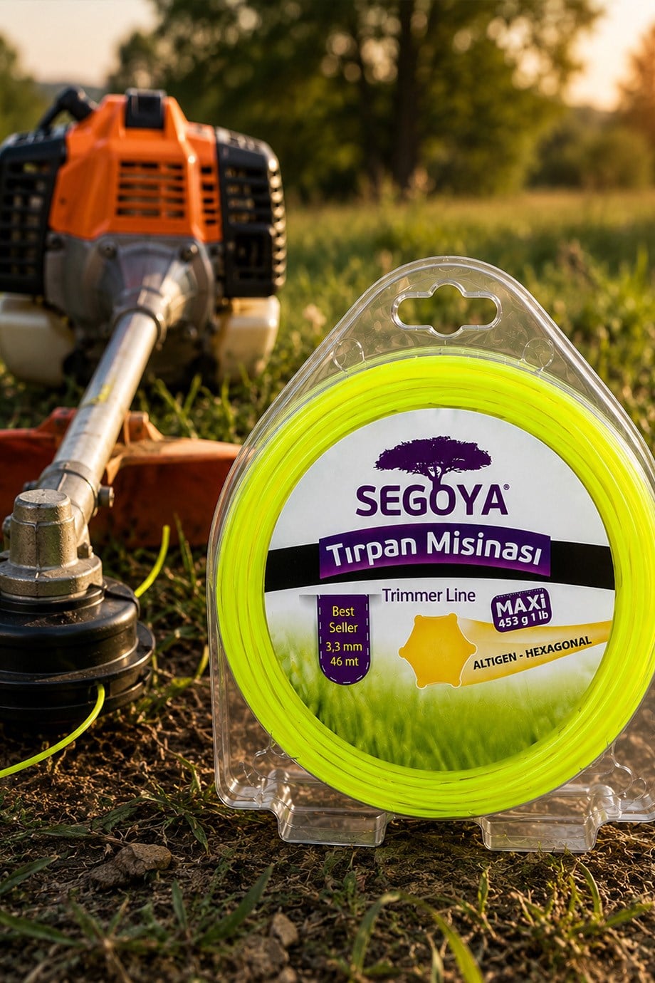 Segoya Altıgen Tırpan Misinası 3,3 mm x 46 m