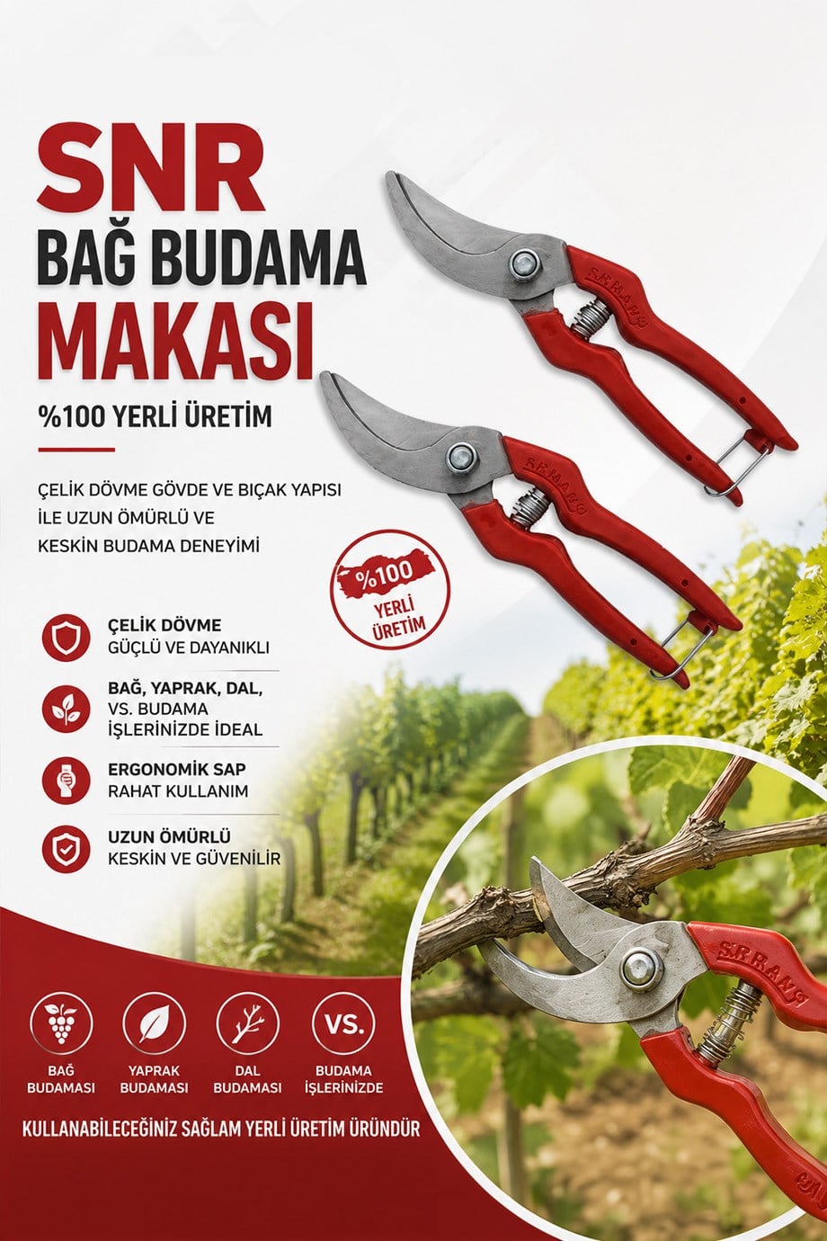 SNR BAĞ BUDAMA MAKASI (5 ADET)