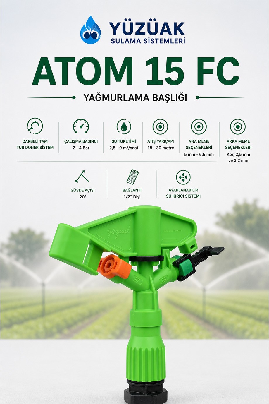 Yüzüak Atom 15 FC Yağmurlama Başlığı