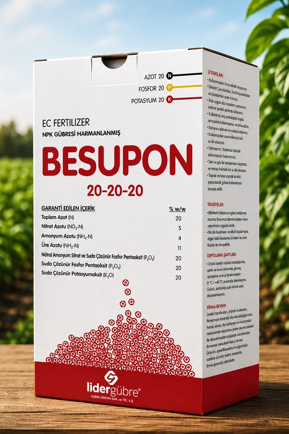 Besupon 20-20-20 NPK Suda Çözünebilir Kompoze Gübre