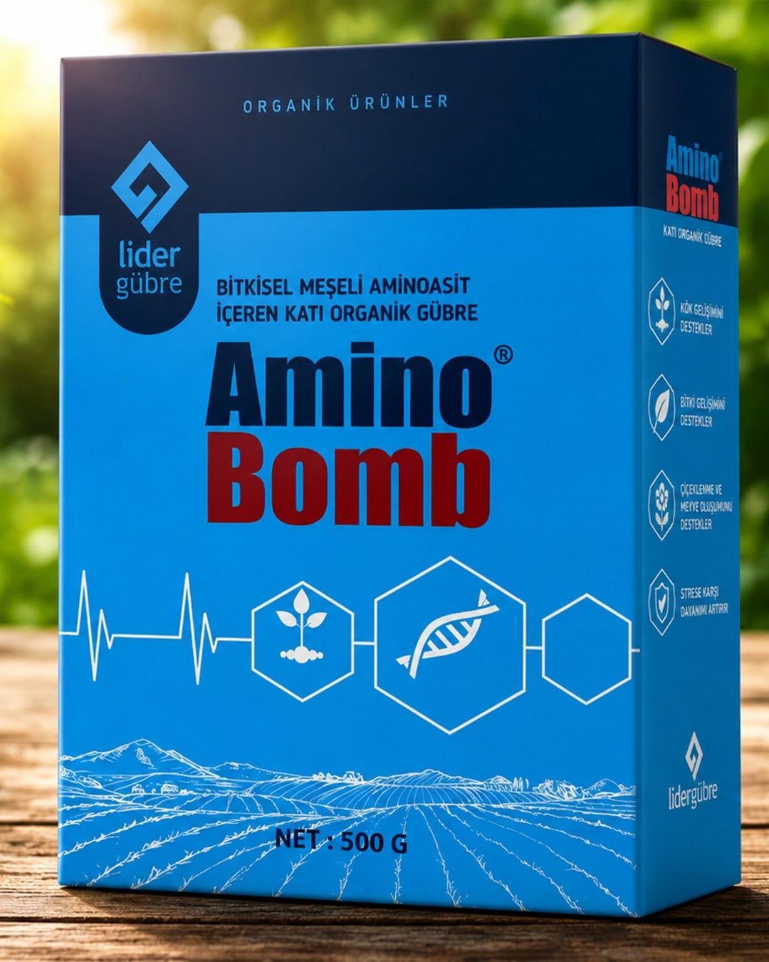 Lider Gübre Amino Bomb Bitkisel Menşeli Aminoasit İçeren Katı Organik Gübre 500 Gr