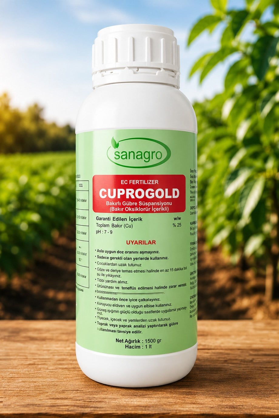 Sanagro CUPROGOLD Bakırlı Gübre Süspansiyonu (Bakır Oksiklorür İçerikli) EC Fertilizer – 1 LT