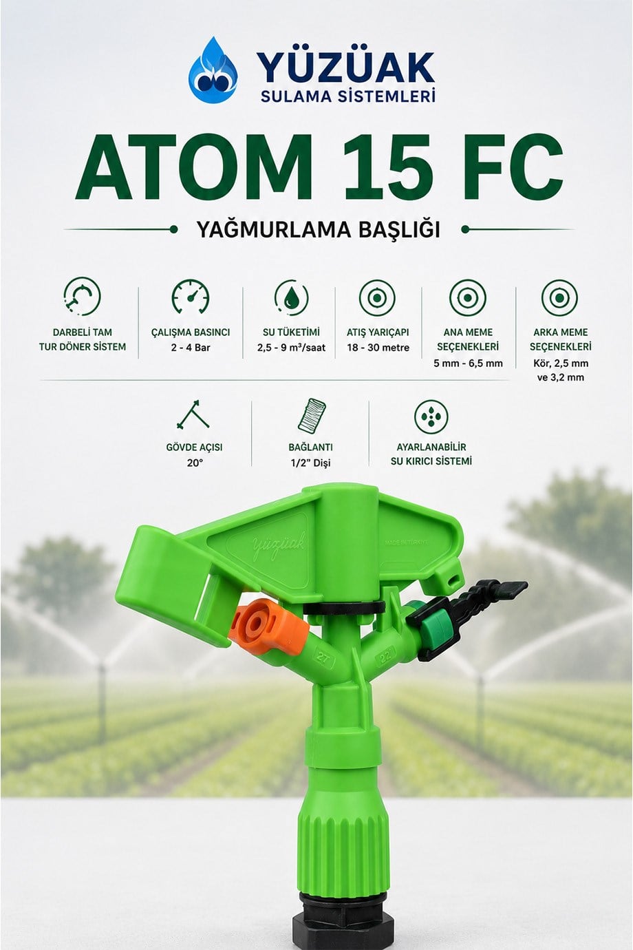 Yüzüak Atom 15 FC Yağmurlama Başlığı