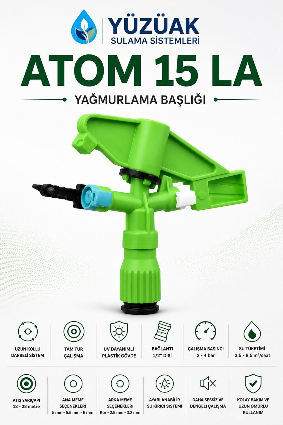 Yüzüak Atom 15 LA Yağmurlama Başlığı
