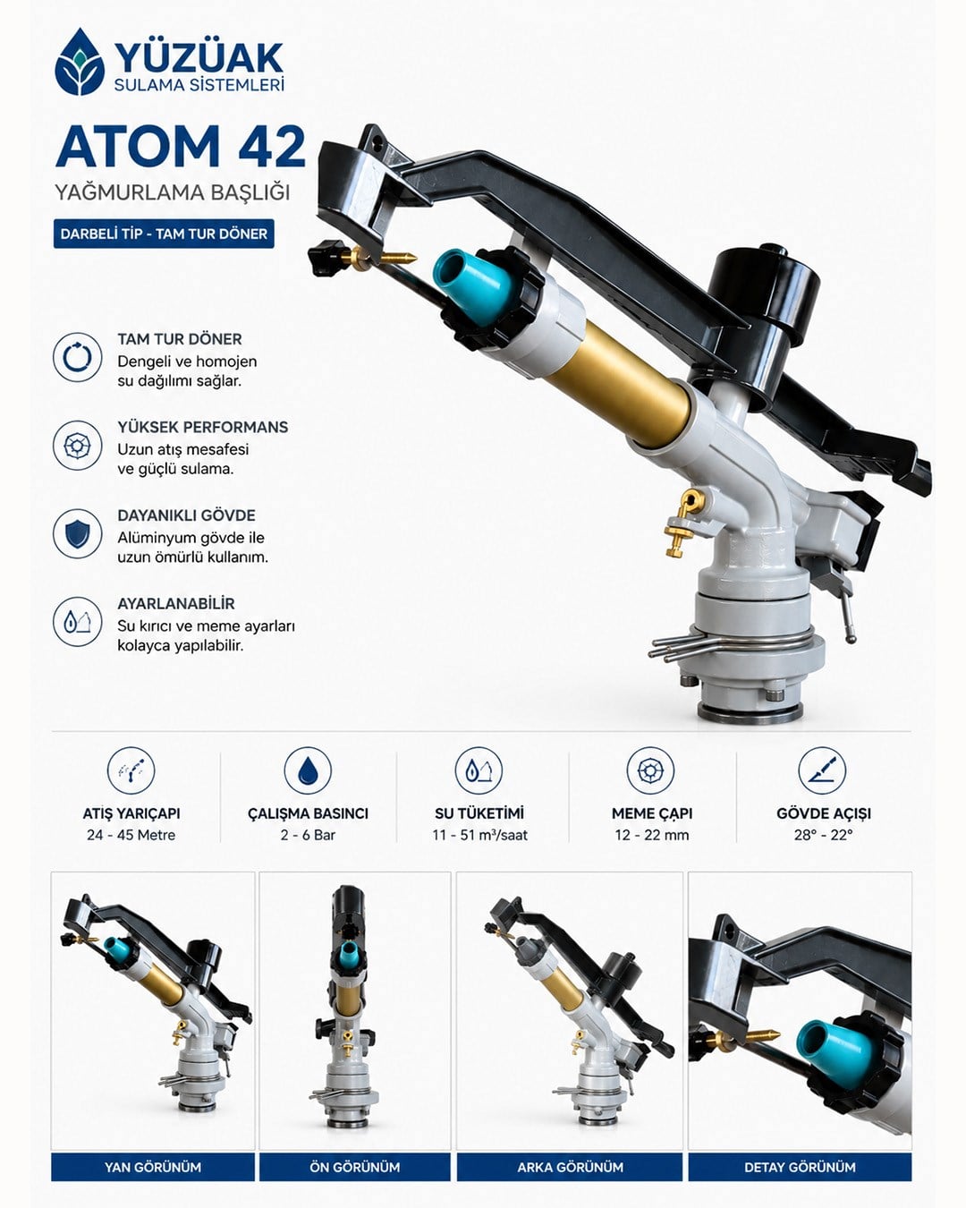 Yüzüak Atom 42 FC Yağmurlama Başlığı