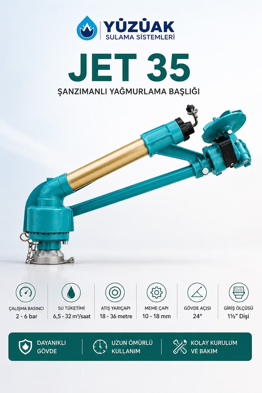 Yüzüak Sulama Yağmurlama Başlığı JET 35