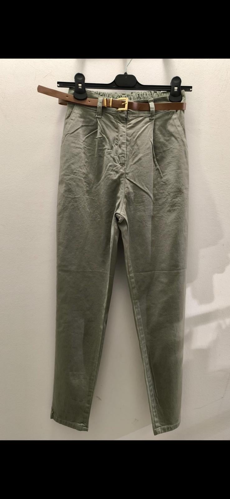 Kemerli Dar Paça Pantolon