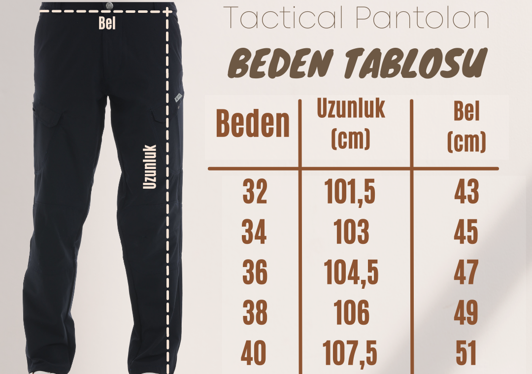 967019 Ve Diğer Pantolon Beden Tablosu
