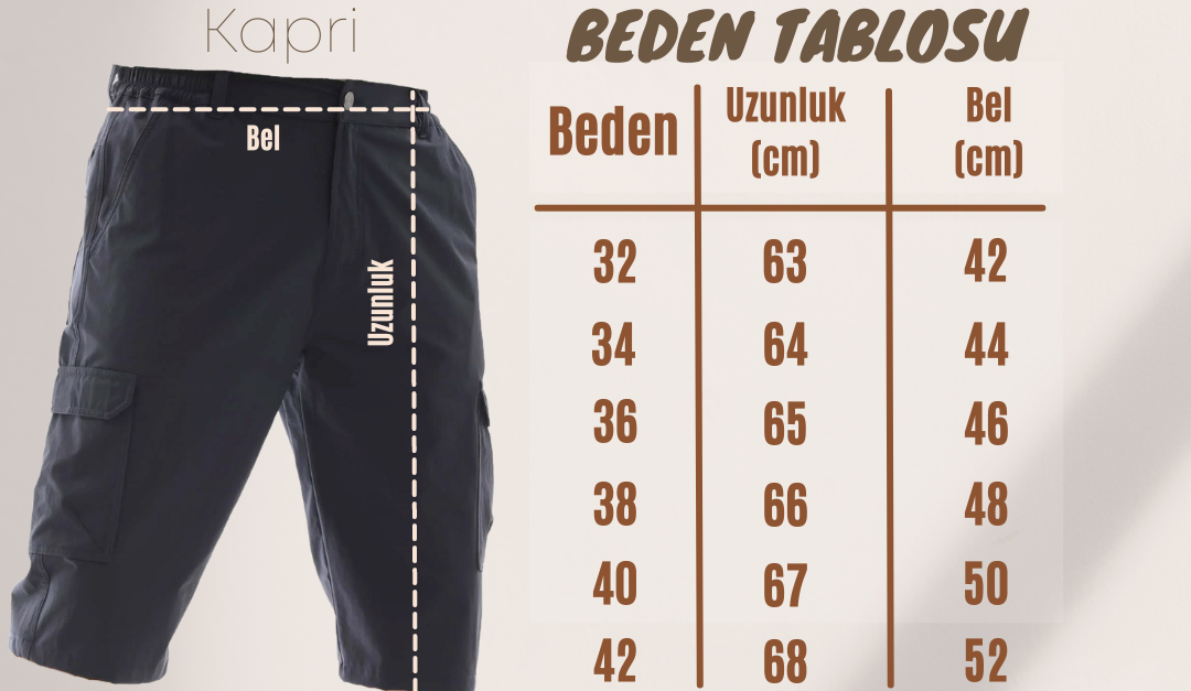 Kapri Beden Tablosu