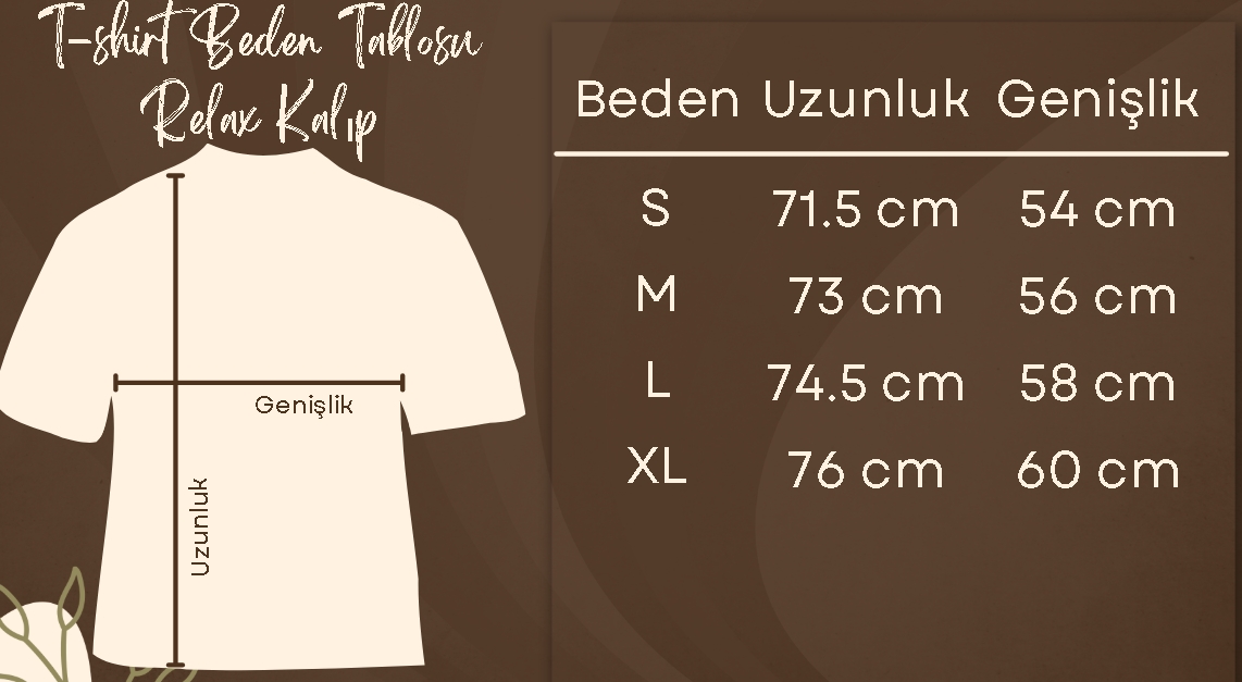 Relax Kalıp T-shirt Beden Tablosu