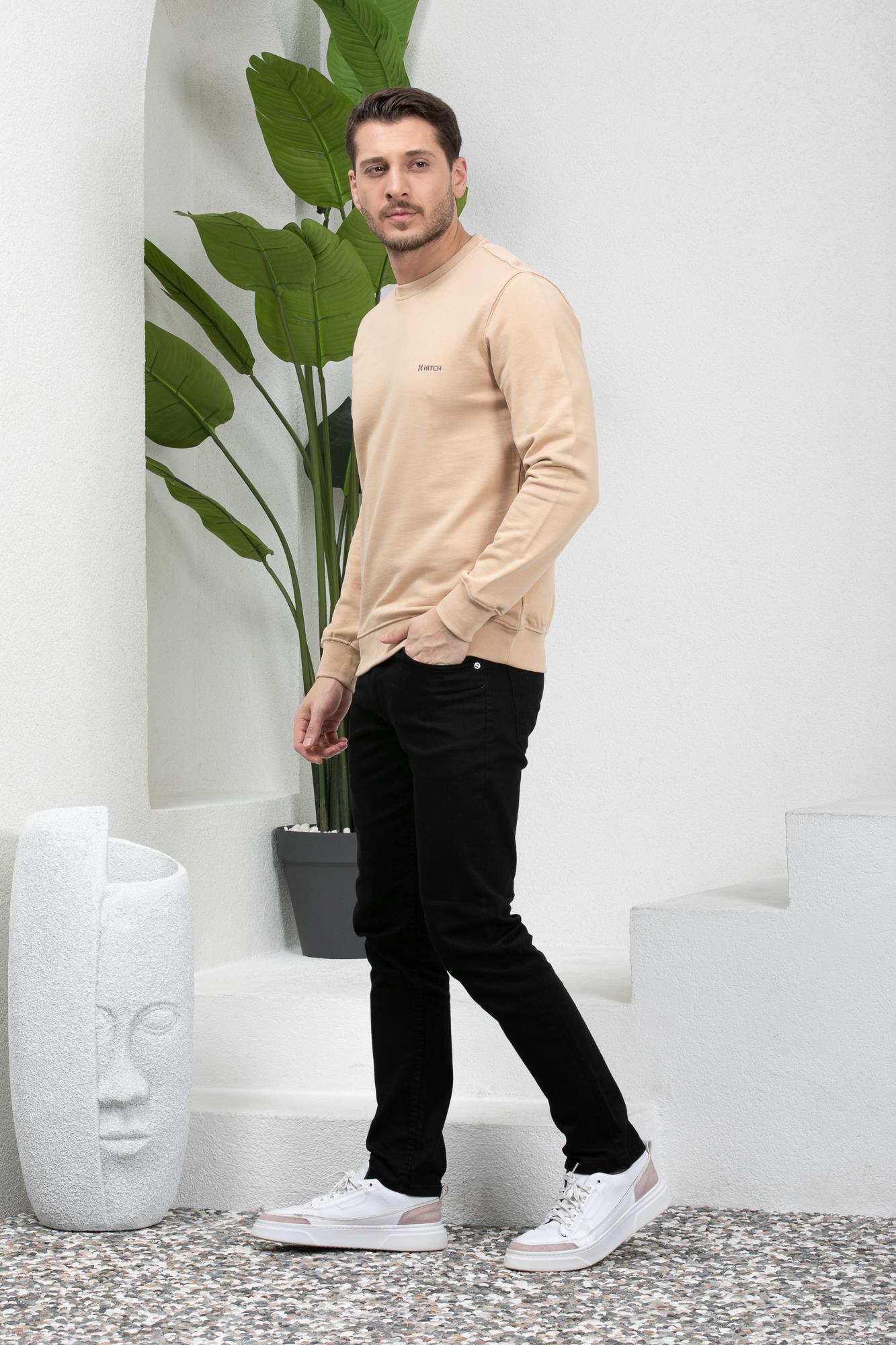 3 İplik Bisiklet Yaka Sweatshirt