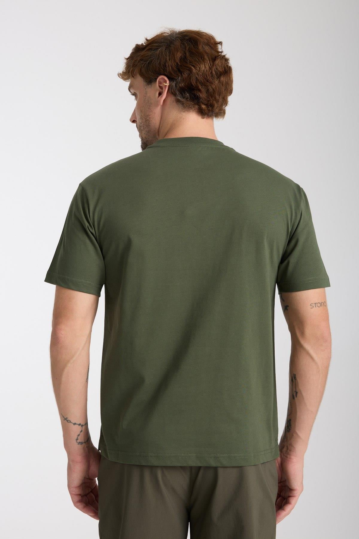 Erkek %100 Pamuk Relax Kaplumbağa Nakışlı T-Shirt