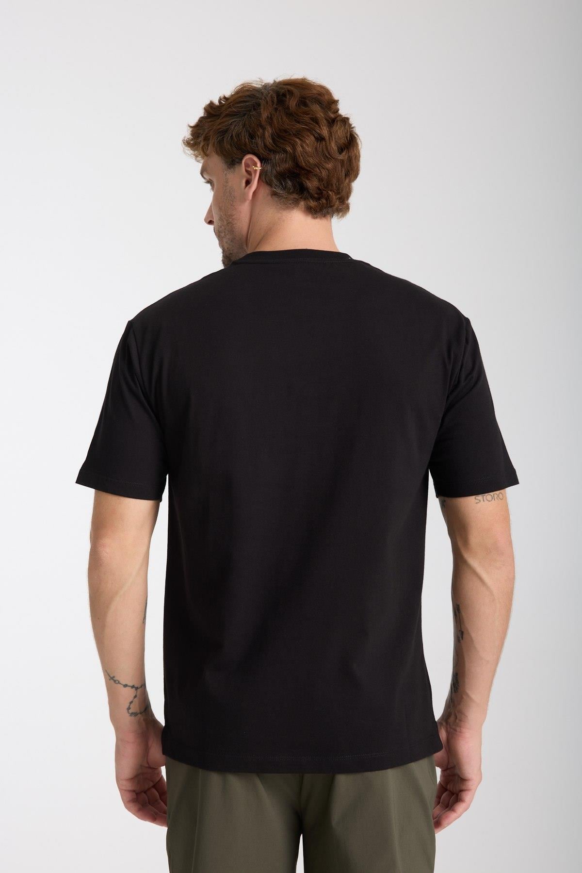Erkek %100 Pamuk Relax Nakış Detaylı T-Shirt