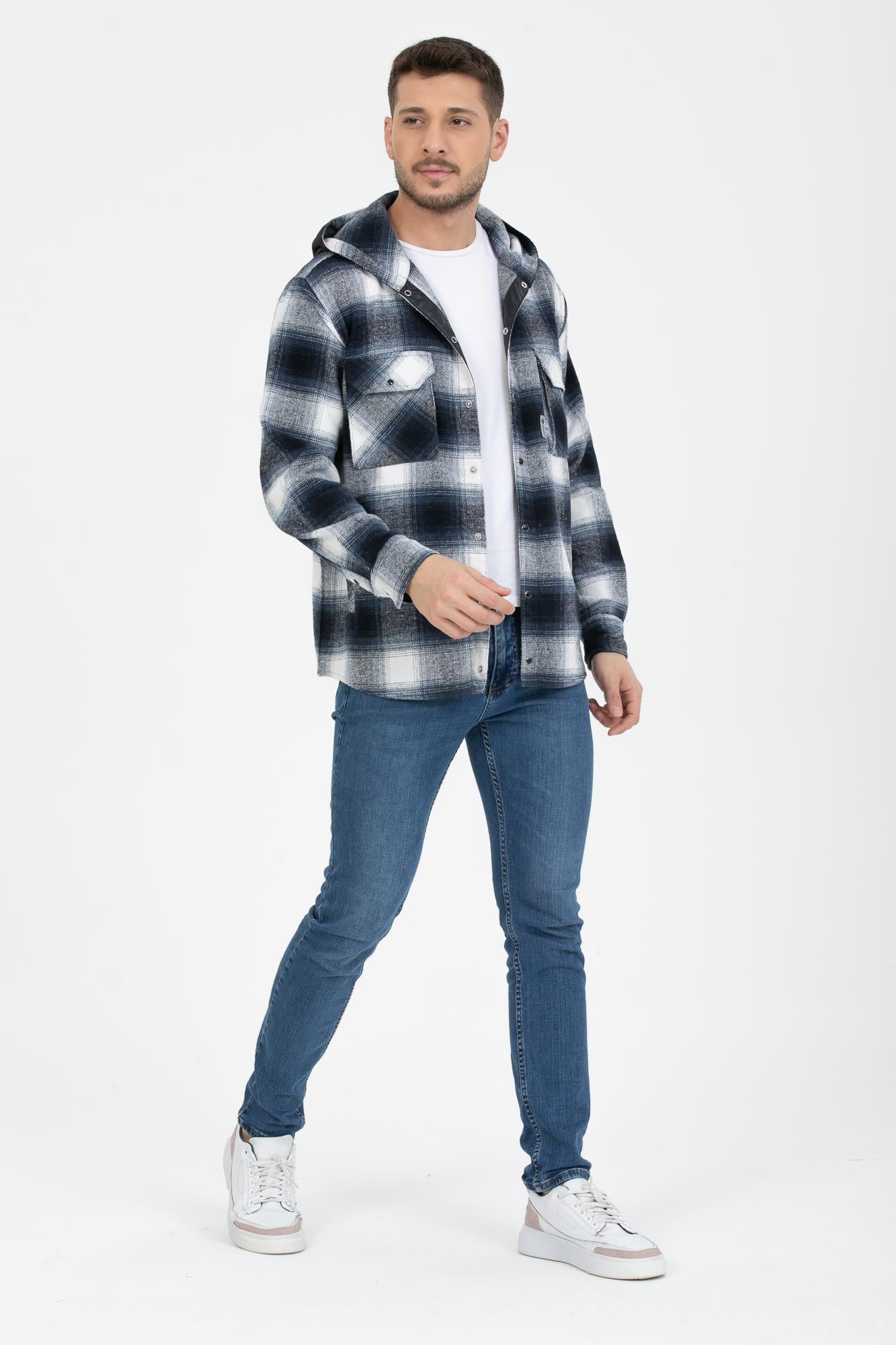 Sabit Kapşonlu Oduncu Gömlek