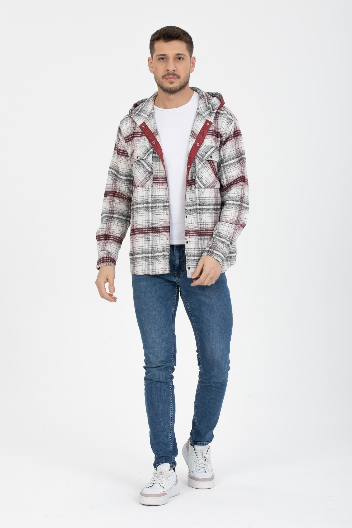 Sabit Kapşonlu Oduncu Gömlek