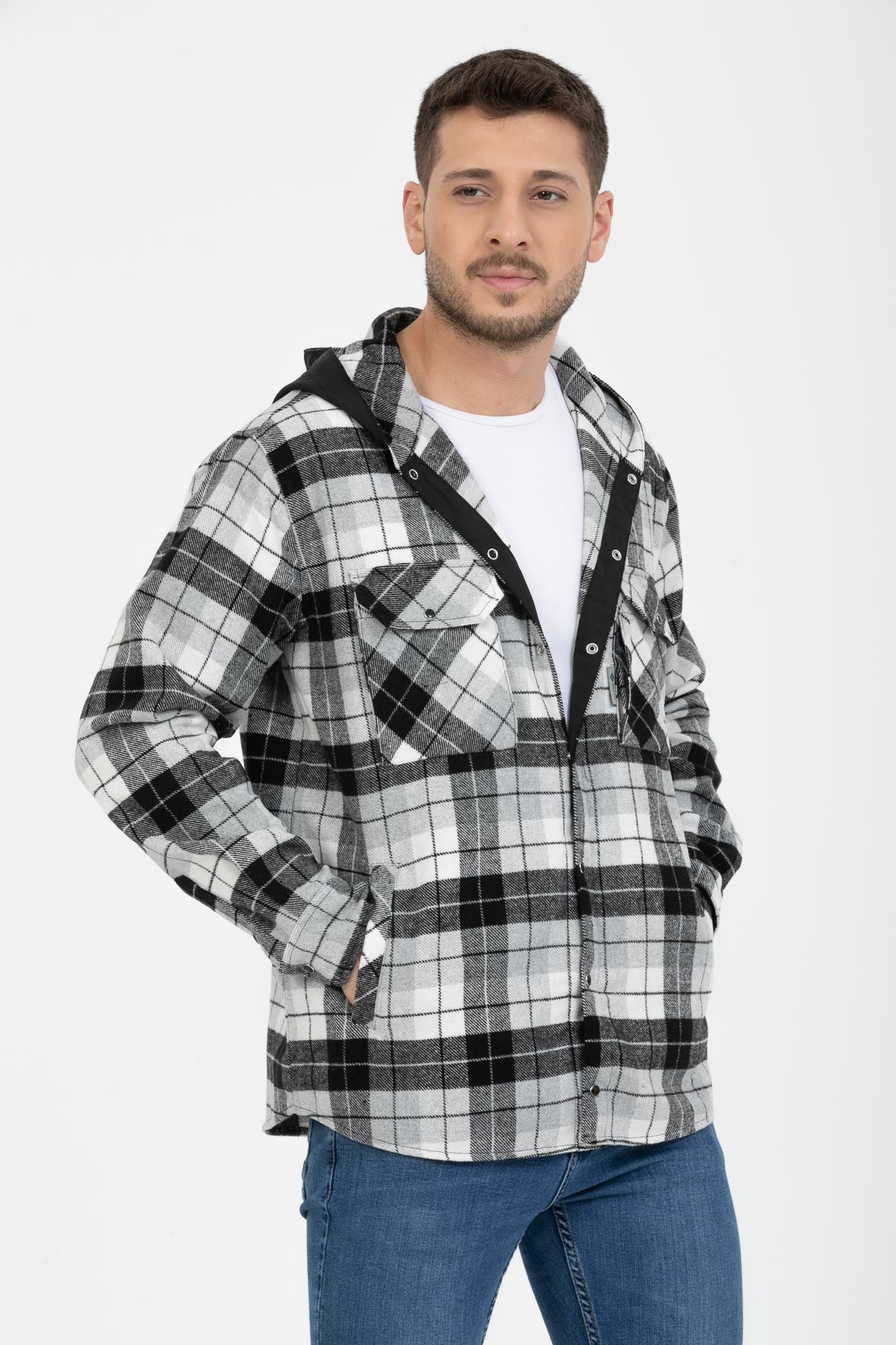 Sabit Kapşonlu Oduncu Gömlek