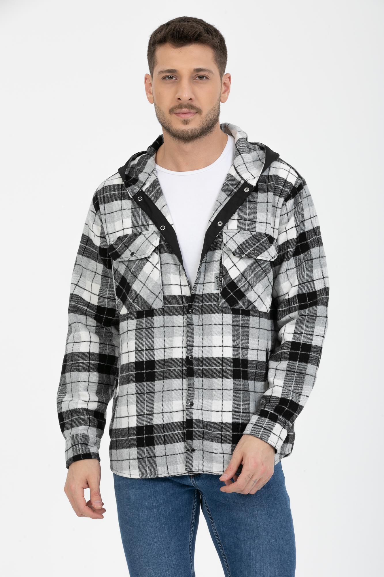 Sabit Kapşonlu Oduncu Gömlek