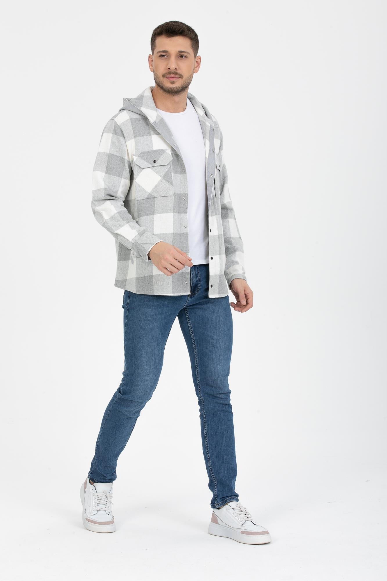 Sabit Kapşonlu Oduncu Gömlek