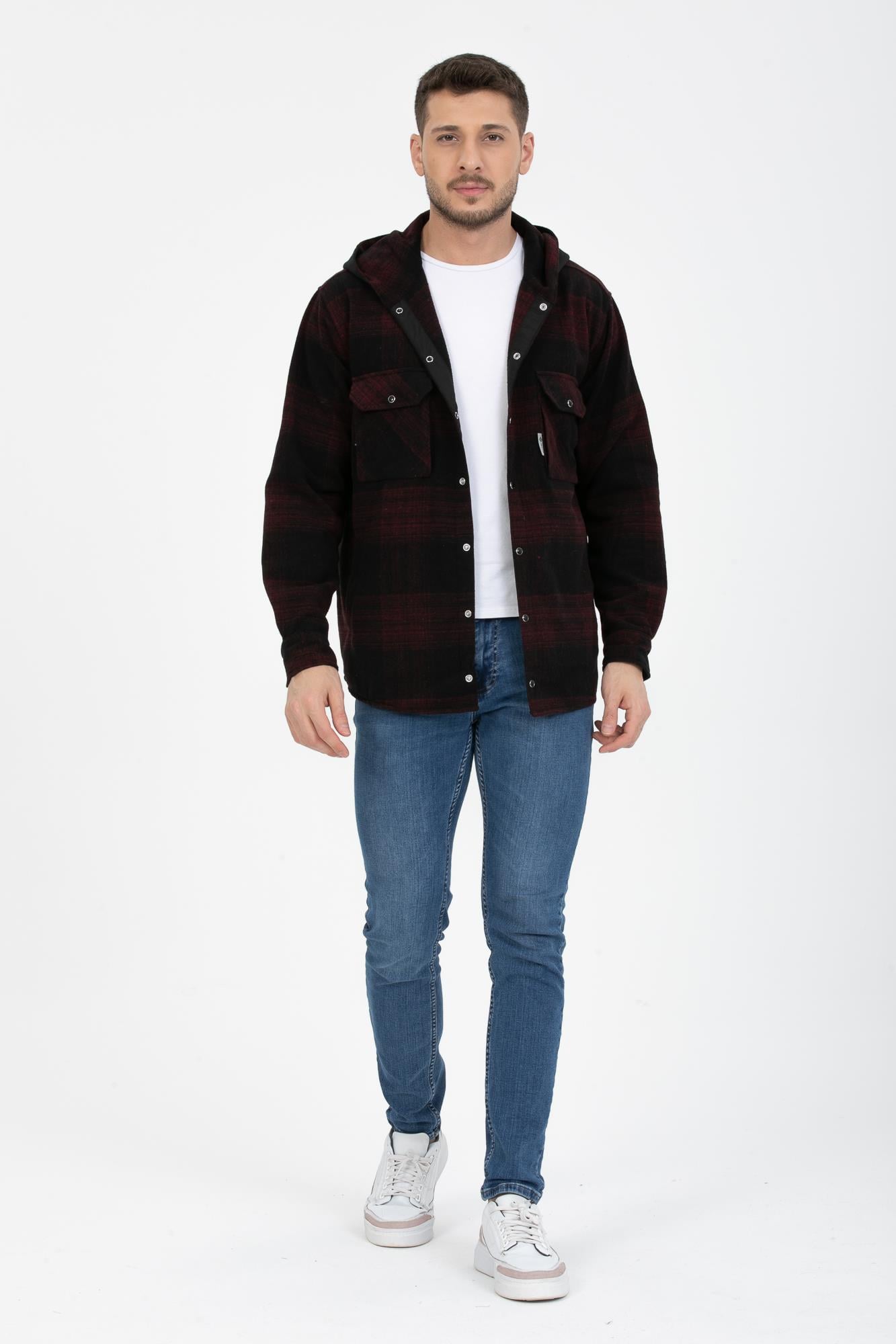 Sabit Kapşonlu Oduncu Gömlek