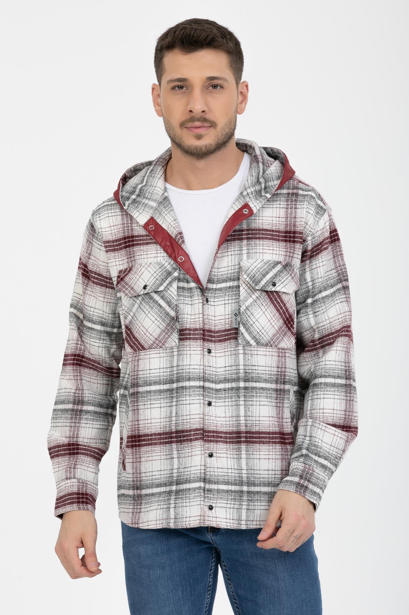 Sabit Kapşonlu Oduncu Gömlek