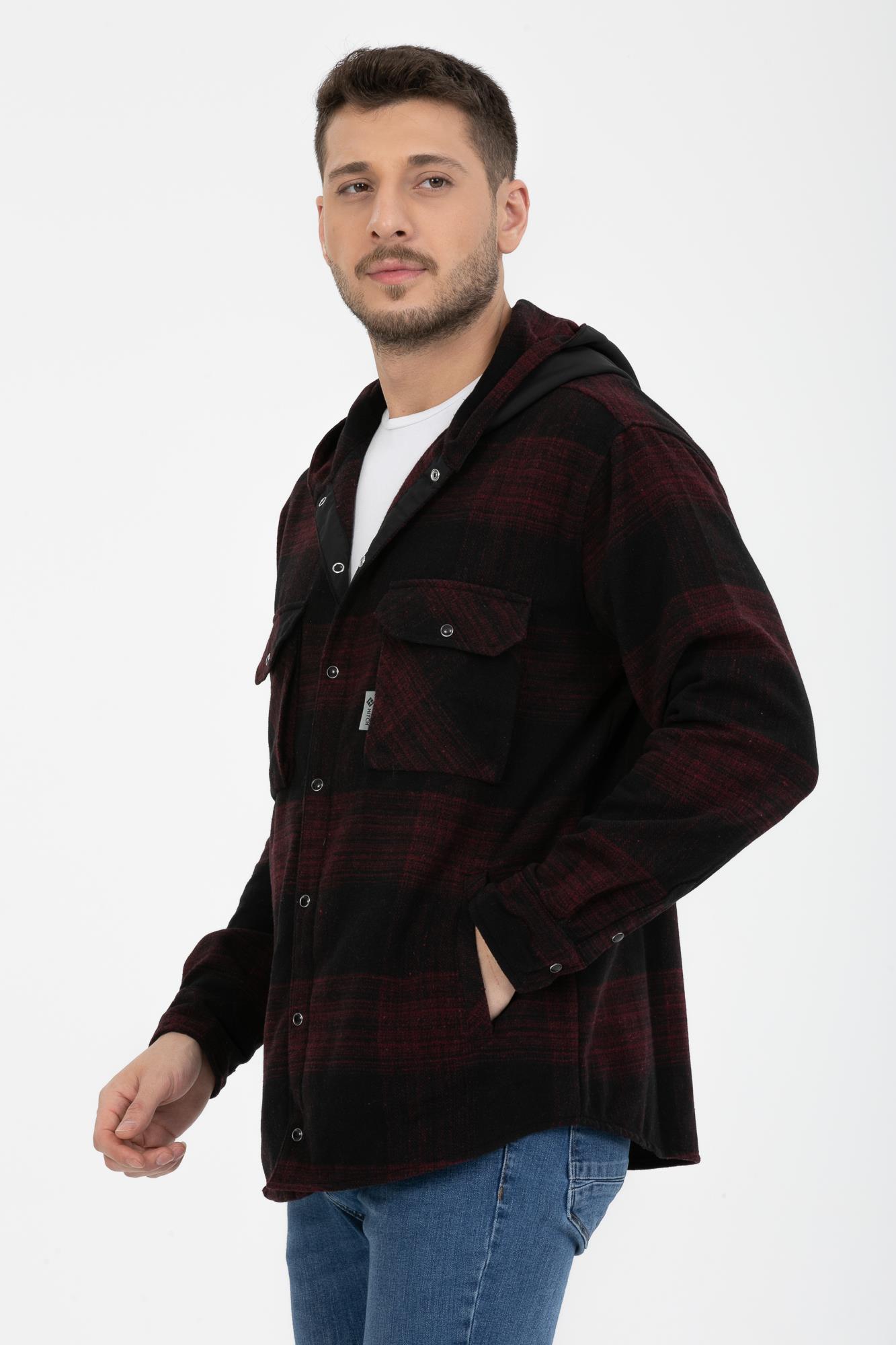 Sabit Kapşonlu Oduncu Gömlek