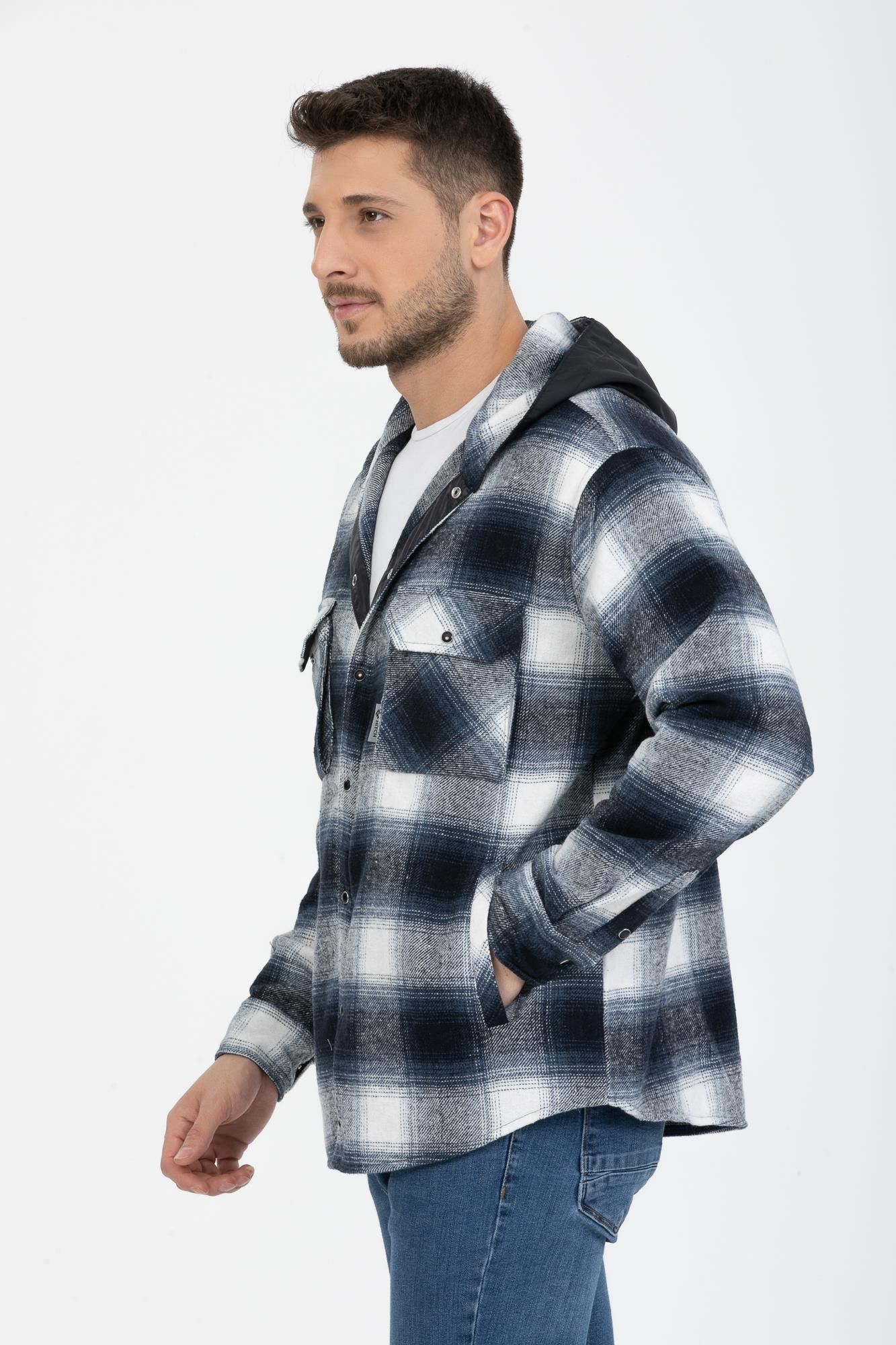 Sabit Kapşonlu Oduncu Gömlek