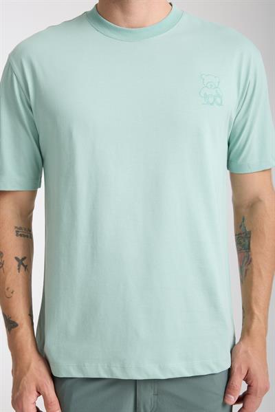 Erkek %100 Pamuk Relax Ayı Nakışlı T-Shirt