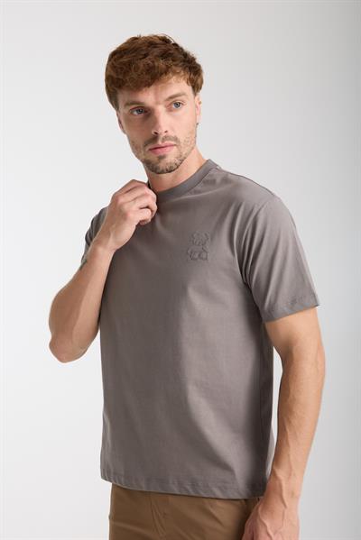 Erkek %100 Pamuk Relax Ayı Nakışlı T-Shirt