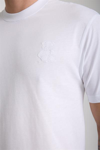 Erkek %100 Pamuk Relax Ayı Nakışlı T-Shirt