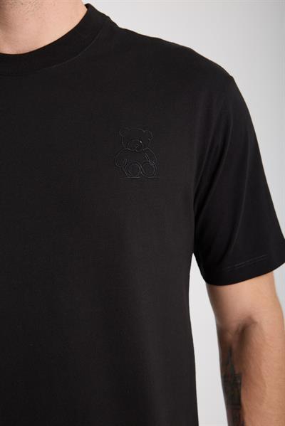 Erkek %100 Pamuk Relax Ayı Nakışlı T-Shirt