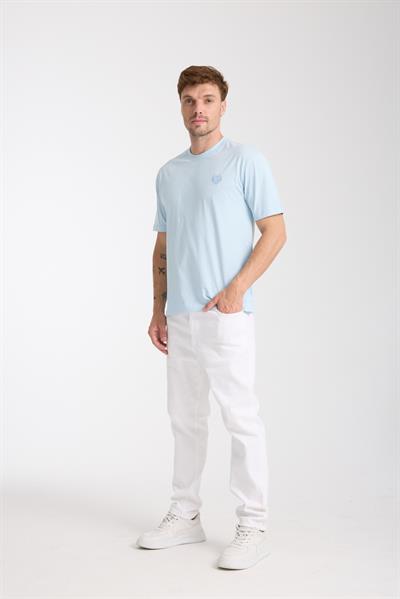 Erkek %100 Pamuk Relax Fit Baykuş Nakışlı T-Shirt