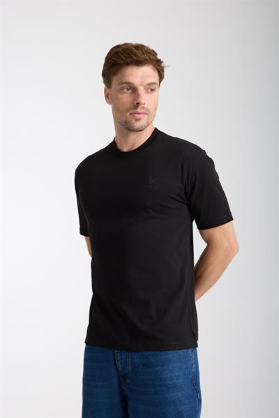 Erkek %100 Pamuk Relax Fit Baykuş Nakışlı T-Shirt