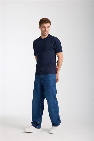 Erkek %100 Pamuk Relax Fit Baykuş Nakışlı T-Shirt