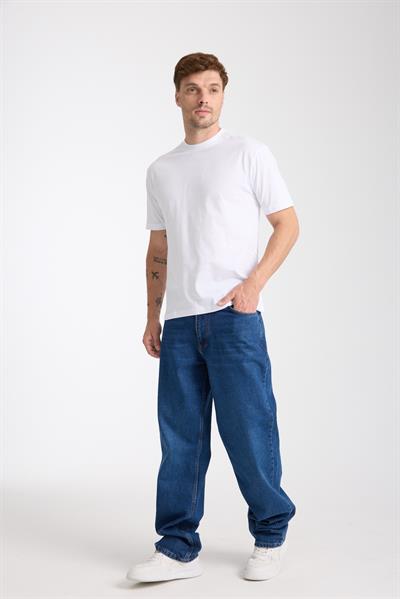 Erkek %100 Pamuk Relax Fit Kertenkele Nakışlı T-Shirt