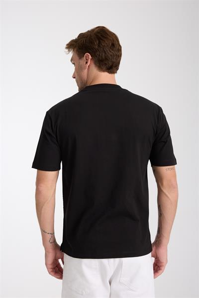 Erkek %100 Pamuk Relax Fit Kertenkele Nakışlı T-Shirt