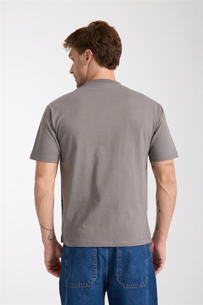 Erkek %100 Pamuk Relax Fit Kertenkele Nakışlı T-Shirt