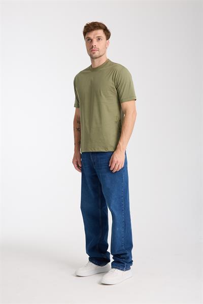 Erkek %100 Pamuk Relax Fit Kertenkele Nakışlı T-Shirt