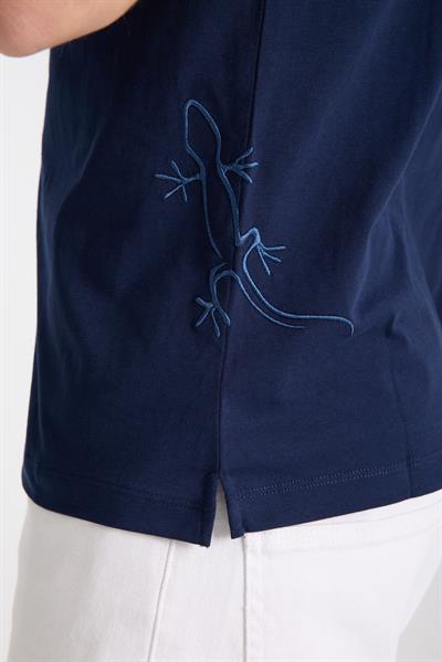 Erkek %100 Pamuk Relax Fit Kertenkele Nakışlı T-Shirt