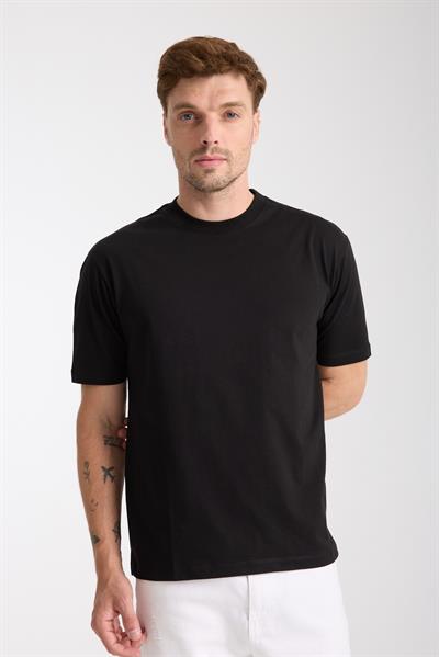 Erkek %100 Pamuk Relax Fit Kertenkele Nakışlı T-Shirt