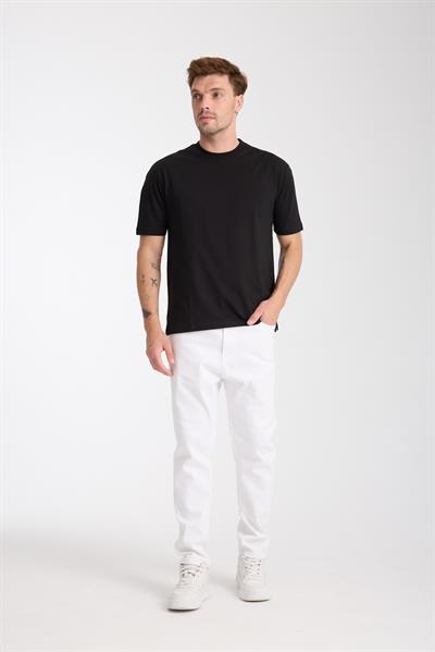 Erkek %100 Pamuk Relax Fit Kertenkele Nakışlı T-Shirt