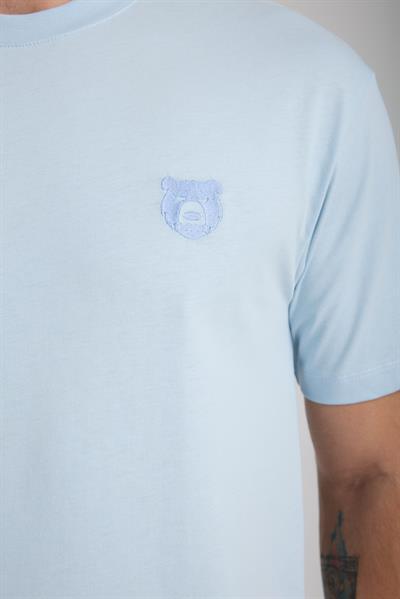 Erkek %100 Pamuk Relax Fit Vahşi Ayı Nakışlı T-Shirt