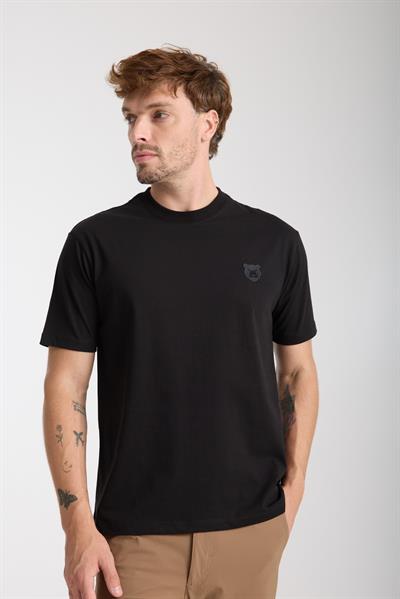 Erkek %100 Pamuk Relax Fit Vahşi Ayı Nakışlı T-Shirt