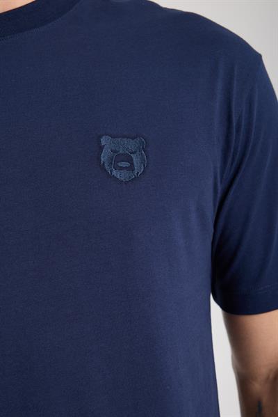 Erkek %100 Pamuk Relax Fit Vahşi Ayı Nakışlı T-Shirt