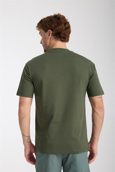 Erkek %100 Pamuk Relax Fit Vahşi Ayı Nakışlı T-Shirt