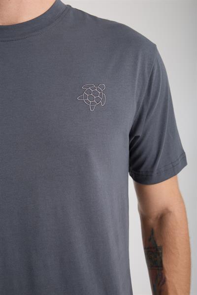 Erkek %100 Pamuk Relax Kaplumbağa Nakışlı T-Shirt