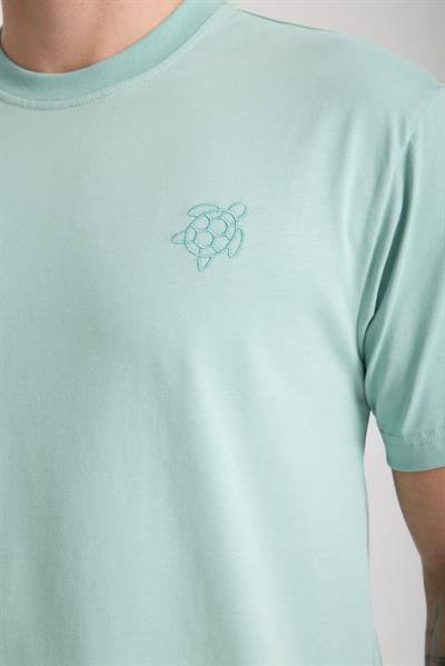 Erkek %100 Pamuk Relax Kaplumbağa Nakışlı T-Shirt